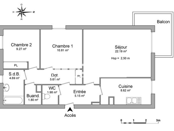 Location Appartement 3 pièces 70.12 m² - 12-14 RUE NEUVE TUDELLE Orleans 45000