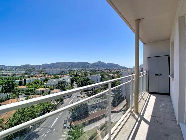 Vue PANORAMIQUE : Appartement T3 à vendre au 12ème étage à Marseille - Quartier Michelet