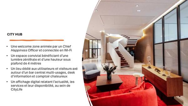 CityLife – Bureaux premium avec services et espaces bien-être, à proximité immédiate de La Défense