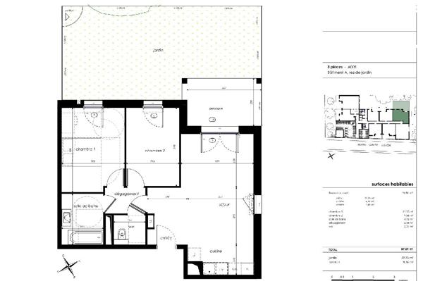 A VENDRE T3 avec TERRASE ET JARDIN SUR ANGERS COUBERTIN