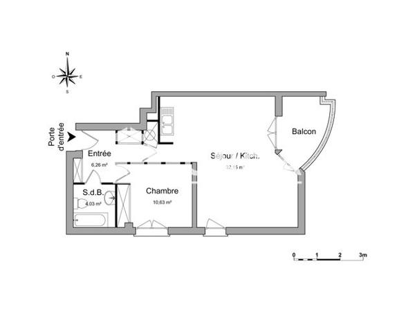 Location Appartement 2 pièces 53.07 m² - RUE DU VERCORS/RUE ADRIEN RICARD Grenoble 38000