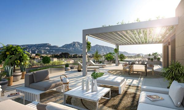 Exceptionnel 13008 Marseille secteur St Giniez - T4 standing 202.44m2 - Terrasse 25.83m2 - 739.000
