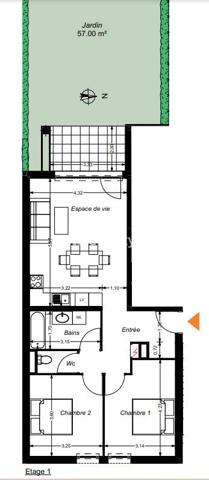 Appartement 3 pièces - 64 m²