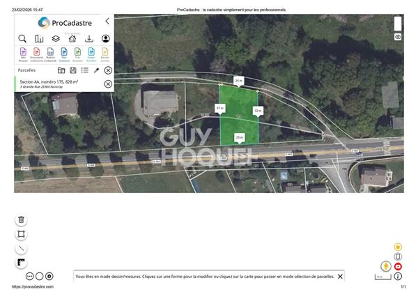 Terrain plat viabilisé Nancray 828 m2