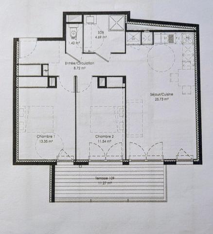 Situé a Toulon Ouest, dans une résidence sécurisée, appartement de type 3 de 65m² avec terrasse de 11m² et place de parking en sous sol