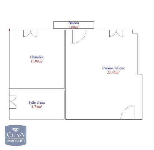 Appartement à vendre 2 pièces 39.28m²