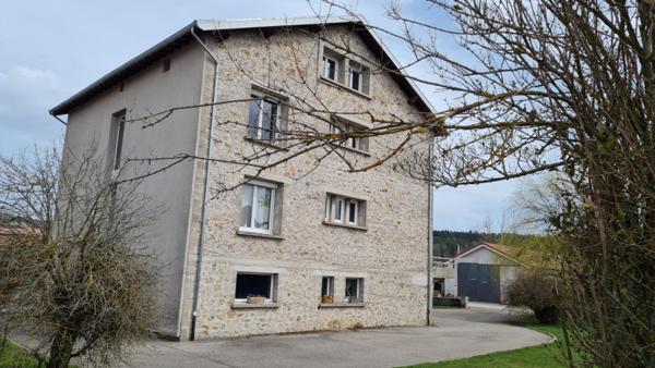 Saint Romain Lachalm 43620 Centre village maison pierre sur sous-sol complet 2 appartements possibilité d'en créer un troisième sur environ 1600m² de terrain  constructible