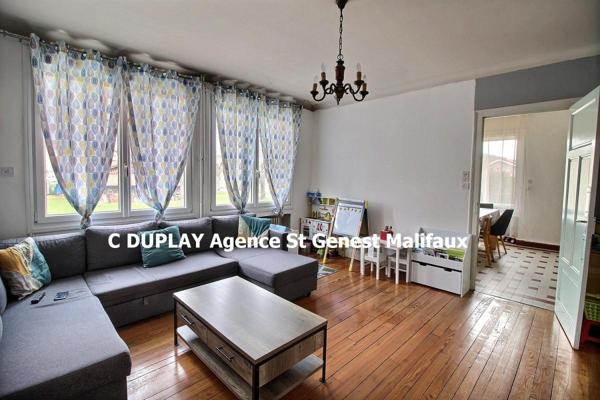 Saint Romain Lachalm 43620 Centre village maison pierre sur sous-sol complet 2 appartements possibilité d'en créer un troisième sur environ 1600m² de terrain  constructible