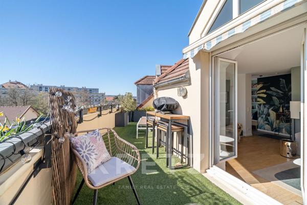 RUEIL-MALMAISON - DERNIER ETAGE - TERRASSE PLEIN SUD - 3 CHAMBRE - TRAVERSANT - CALME ABSOLU