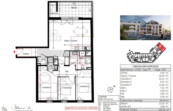 A VENDRE T4 avec grand Balcon -Quartier de la MADELEINE à ANGERS
