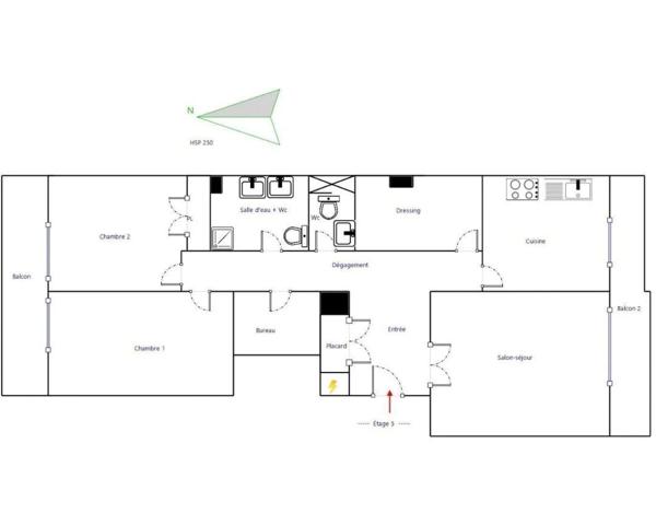 Appartement 3 pièces 96 m2