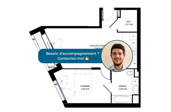 Appartement à vendre 2 pièces 45 m² Asnières-sur-Seine