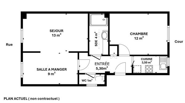 Appartement Paris proche Batignolles 2 pièces 47.33m2