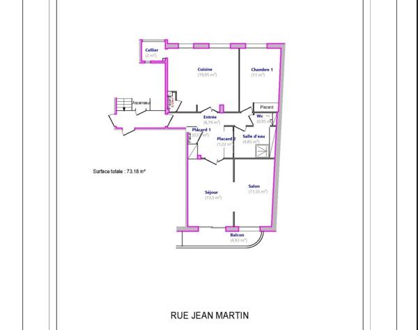 Appartement Marseille 3 pièce(s) 72 m2 avec extérieur