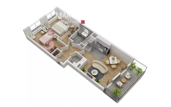 LEVALLOIS – appartement 3 pièces traversant avec balcon, idéalement situé