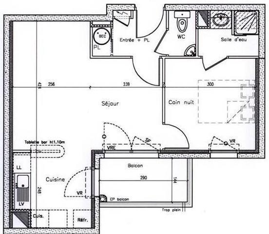 Appartement 1 pièce - 44300 Nantes -  Vieux Doulon