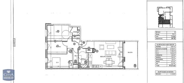 Appartement à vendre 4 pièces 78m²