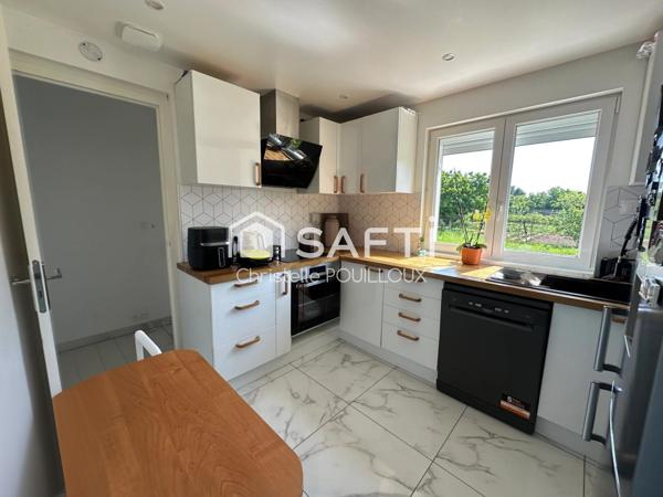 Maison rénovée, 3 chambres, bureau, jardin, sous-sol