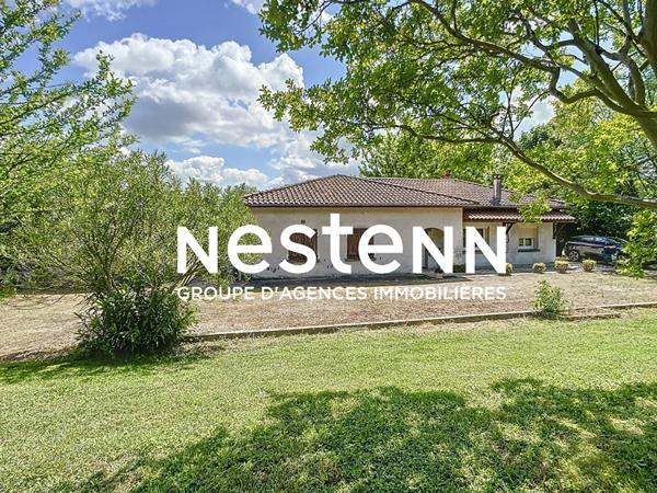 A vendre Maison plain pieds 110 m2 à Nérac 4 pièces, 3 chambres avec parc de 5000m²