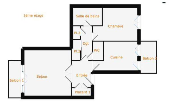 Marseille (13008) Appartement T2 - Dernier étage - Traversant