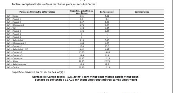 Appartement 6 pièces - 127 m² Exclusivité efficity