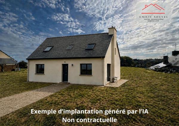 Terrain 747 m² à Pleubian , plat, viabilisé, libre de constructeur et proche du bourg