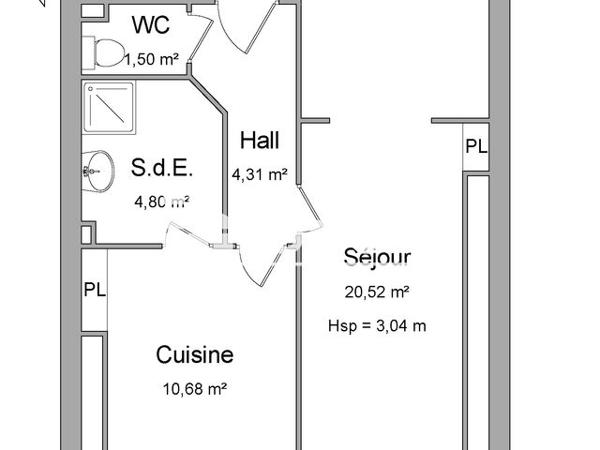 Location Studio 41.8 m² - 23 RUE ETIENNE RICHERAND Lyon 69003