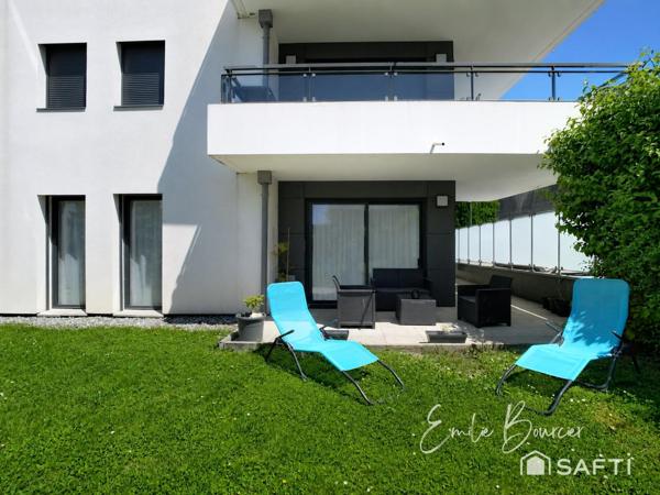 3 pièces, jardin privatif, terrasse, garage et cave