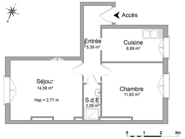 Location Appartement 2 pièces 40.68 m² - 4 BLD MOUCHOTTE Brest 29200