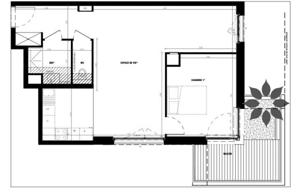 Vente Appartement P2 2P 58m2 - balcons 10m2 neuf Paris 13ème