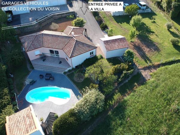 VILLA PLAIN PIED D'ARCHITECTE DE 2014 AVEC PISCINE + POOL HOUSE +2 GARAGES 2 PORTES SUR TERRAIN CLOS