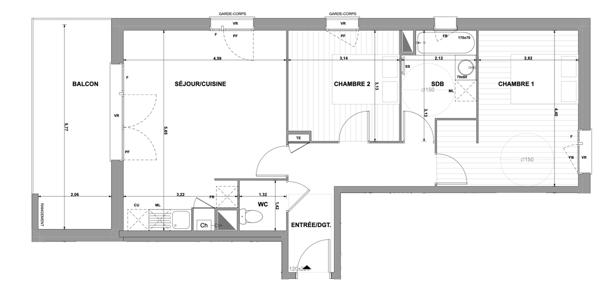 T3 Terrasse 2 Parkings 