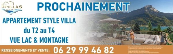 Appartement à vendre 2 pièces avec Terrasse au 1er et dernier étage, vue Lac et Montagnes sur SAVINES LE LAC (05) , Dans une résidence en construction style villa Exposé Sud /Est ,livrable été 2026