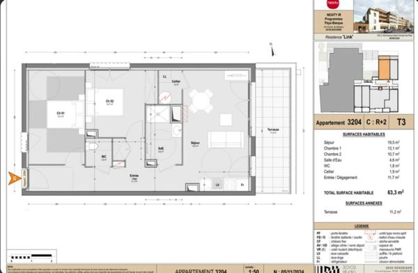 Appartement T3 avec terrasse idéalement placé