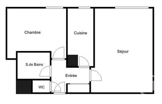 Appartement F2 à vendre  2 pièces - 49,80 m2 PARIS - 75019