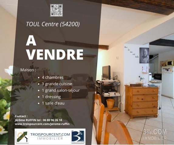 Maison de 150m2 avec 4 chambres, grand salon et cuisine au centre de TOUL Toul (54200)