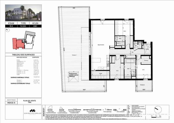 T4 Dernier étage terrasse 120m²