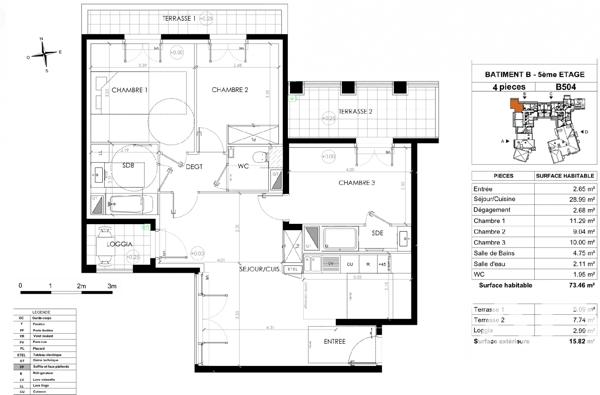 Appartement à vendre 4 pièces 73,46 m² Le Plessis-Robinson