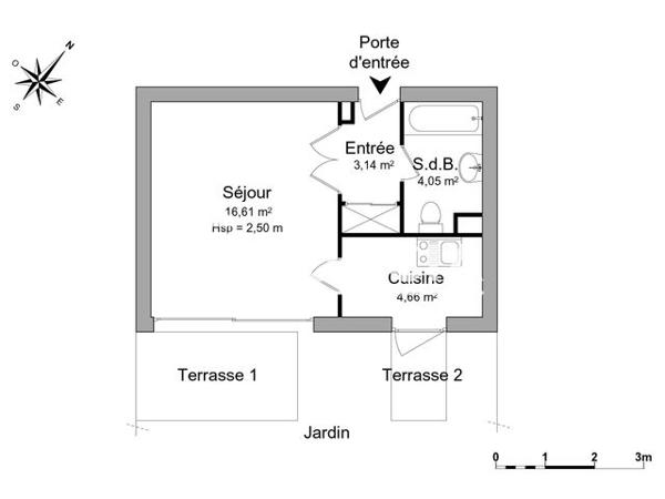 Location Studio 28.46 m² - 29 RUE DANTON Malakoff 92240