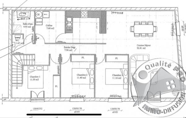 Vente Immeuble Espace bureaux + appartement T4 Mende   