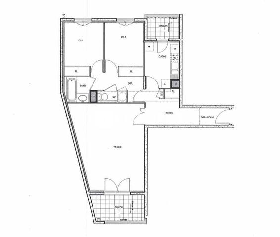 Achat appartement près de PONT DE CHERUY - 3 pièce(s) - 72 m² - 164 000 €