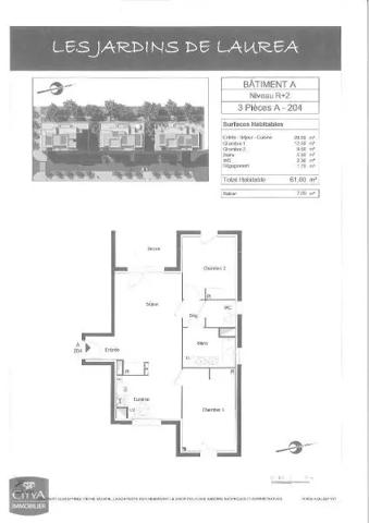 Appartement à louer 3 pièces 61m² Lormont (33310)