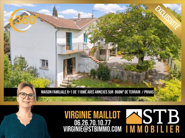 Maison familiale avec annexes et jardin à Privas
