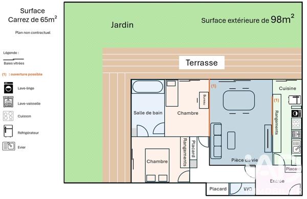 Appartement à vendre 3 pièces 64,9 m² Verrières-le-Buisson