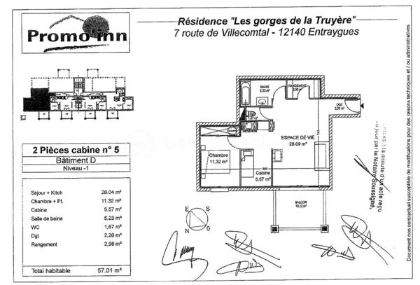 Appartement de 55,88 m²