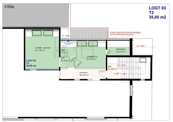 GUILERS- Appartement 2 pièce(s)