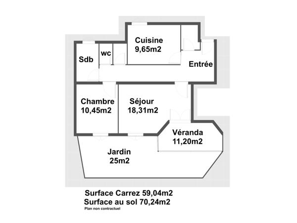 Appartement 3 pièces - 70 m² Exclusivité efficity