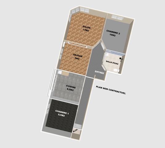 Appartement 3 pièces - 64 m² Exclusivité efficity