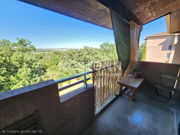 Appartement Toulouse T2 49 m2 avec parking et cave, vue degagee bois, quartier La Terrasse
