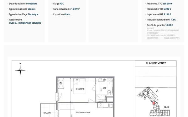 Appartement à vendre    2 pièces • 40,07 m2 Nîmes